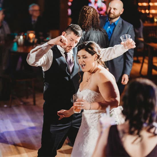 Bride and Groom Dancing at an Old Saco Inn Wedding